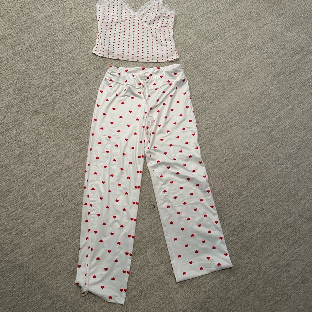 Adorable Heart Print Pajama Set